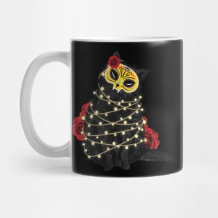 Black Calavera Cat Mug